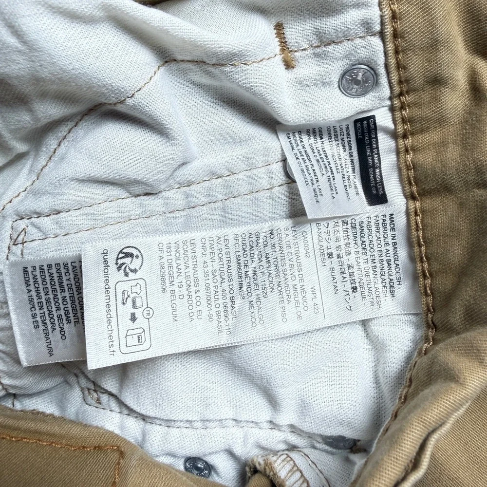 Levis 514 Straight Fit Pants Men 33x30 Tan Khaki Cotton Casual Workwear Trousers